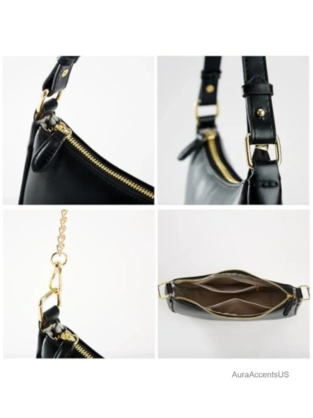 Faux Leather Hobo Sling Tote Handbag Retro Purse Crossbody with Removable